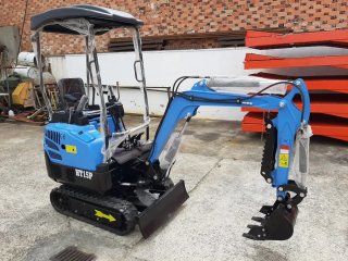 Miniexcavadora azul