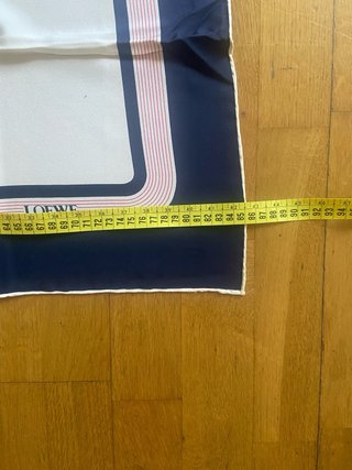 Pañuelo Seda LOEWE Vintage 35 Azul Blanco