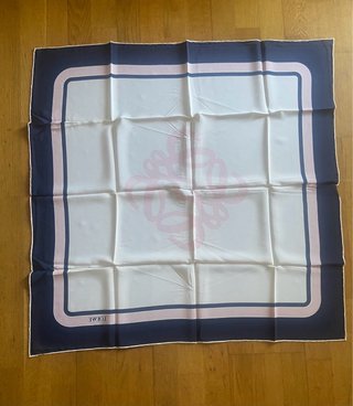 Pañuelo Seda LOEWE Vintage 35 Azul Blanco