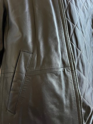 Chaqueta de cuero hombre negra