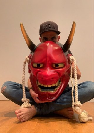 Máscara Hannya Japonesa Roja Artesanal