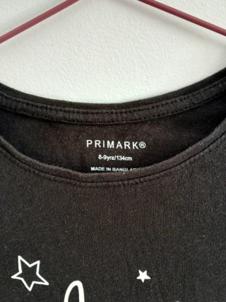 Primark Camiseta negra Talla 8-9 años