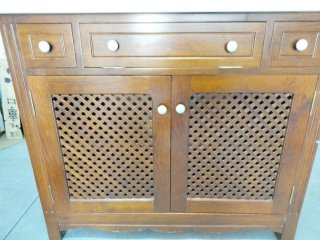 Mueble de baño madera y porcelana