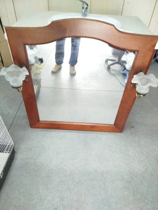 Mueble de baño madera y porcelana