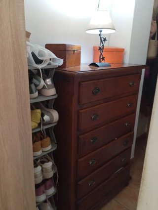 Sofá Cama Gris + Sinfonier + Mesita