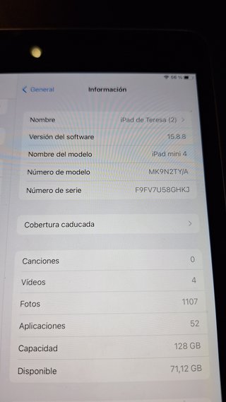 iPad Mini 4 128 GB Argento
