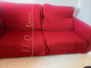 Sofá cama de 3 plazas rojo