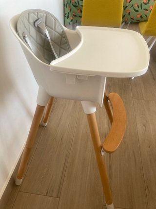 Trona kindercraft bebé madera y blanco