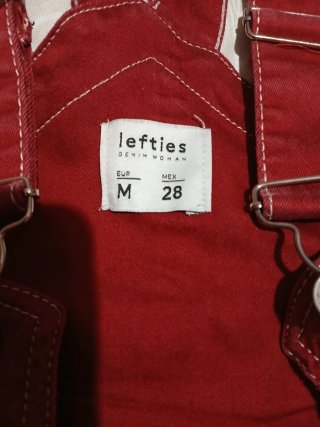 Peto vaquero mujer rojo