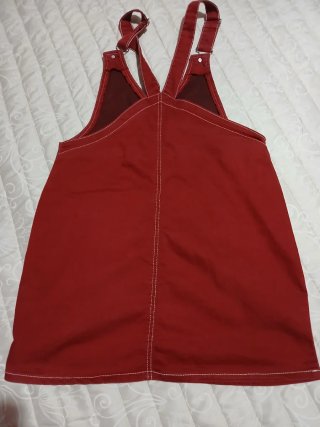 Peto vaquero mujer rojo
