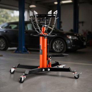 Gato de Transmisión, Gato Hidráulico Telescópico de 600 kg, Soporte de Gato de Piso de Elevación Alta de 81 -170 cm con Pedal de Pie, Rueda Giratoria de 360°, Gato Hidráulico de Transmisión para G...