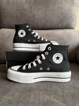 Converse Plataforma Negras Talla 36 Nuevas