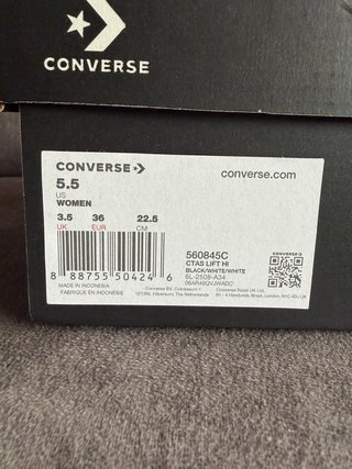 Converse Plataforma Negras Talla 36 Nuevas