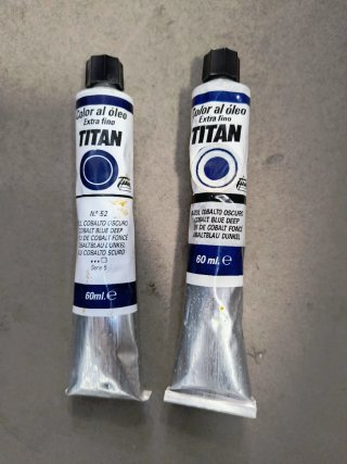 2 Tubos Óleo Titan n°52 Azul Cobalto Oscuro 60ml