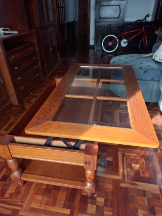 Muebles de salón madera y mesa abatible