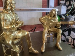 Figuras Camarón, Paco de Lucía y Tomatito