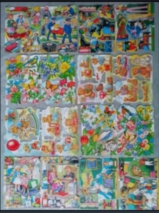 Lamina Cromos troquelados purpurina Lote 2 variada