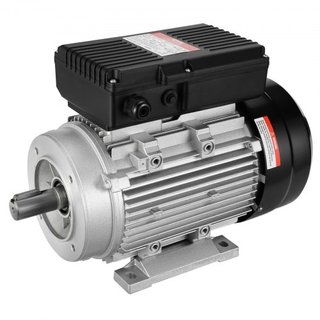 Motor Eléctrico de 1.5KW 1400 rpm, AC 220~240V 9.85A, 90L, Marco B34, Motor de Compresor de Aire Monofásico, Eje Con Diente de 24mm, Rotación CW/CCW para Maquinaria Agrícola y Equipos Generales