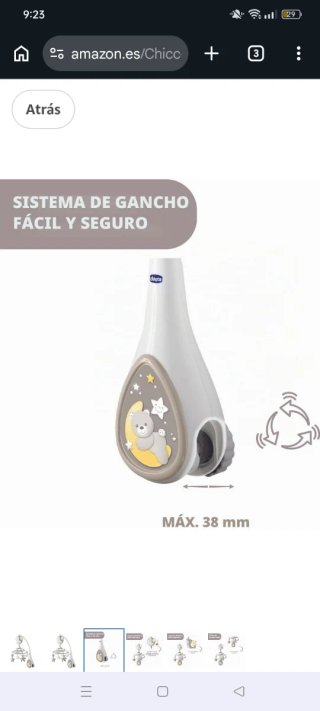 Carrusel móvil bebe cuna Chicco Next2Dreams 3 en 1