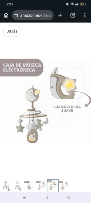Carrusel móvil bebe cuna Chicco Next2Dreams 3 en 1