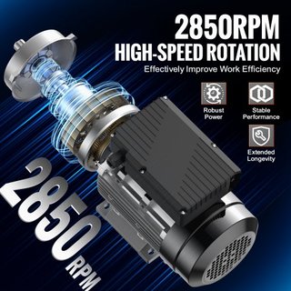 Motor Eléctrico de 0.75KW 2850 rpm, AC 220~240V 5.15A, Marco 80, B34, Motor de Compresor de Aire Monofásico, Eje Con Diente de 19mm, Rotación CW/CCW para Maquinaria Agrícola y Equipos Generales