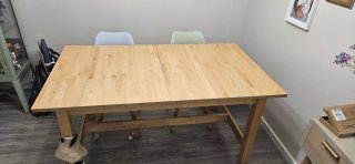 Mesa de comedor extensible de madera
