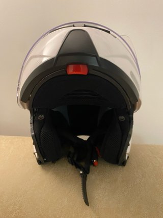Casco integral blanco abatible