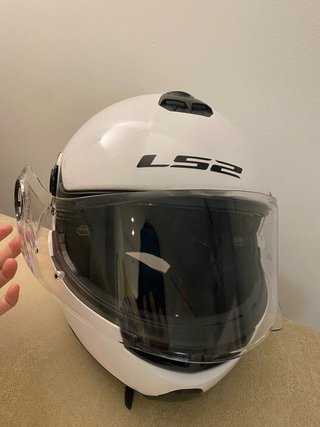 Casco integral blanco abatible