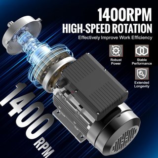 Motor Eléctrico de 1.1KW 1400 rpm, AC 220~240V 7.5A, 90S, Marco B34, Motor de Compresor de Aire Monofásico, Eje Con Diente de 24mm, Rotación CW/CCW para Maquinaria Agrícola y Equipos Generales