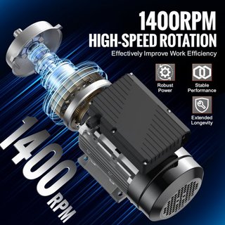 Motor Eléctrico de 0.55KW 1400 rpm, AC 220~240V 4.5A, Marco 80, B34, Motor de Compresor de Aire Monofásico, Eje Con Diente de 19mm, Rotación CW/CCW para Maquinaria Agrícola y Equipos Generales