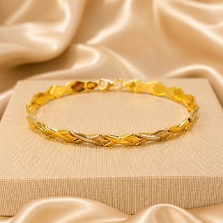 Pulsera Oro Blanco y Amarillo 18kl SEV-TRA2397