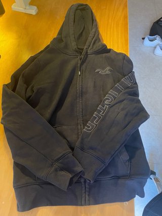 Sudadera Hollister Negra Cremallera