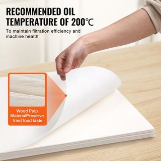 Papel Filtro para Freidora, 100 Hojas, 25.7" x 16.9", Hojas de Filtro de Freidora Profunda de Reemplazo para Máquina de Filtro de Freidora Móvil Comercial de 55L, para Restaurante, Tienda de Comid...