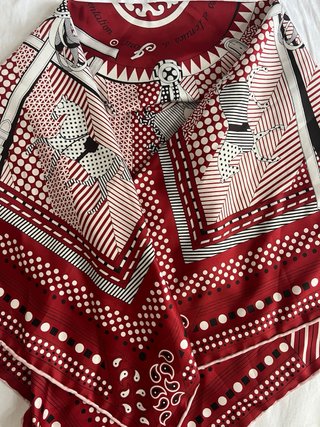 Pañuelo Hermes Vintage Rojo y Blanco