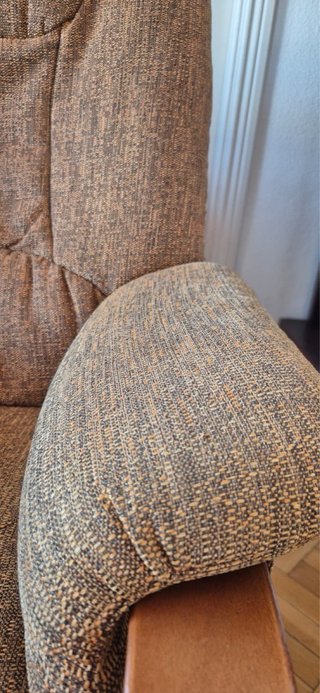 Sillón Relax Madera y Tela Marrón