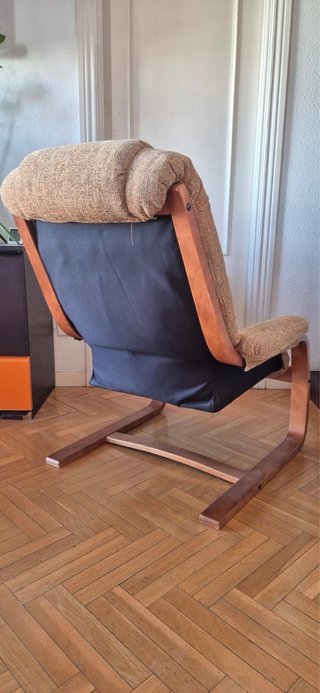 Sillón Relax Madera y Tela Marrón