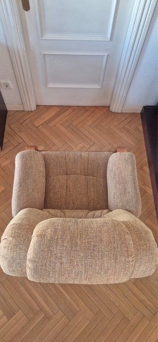 Sillón Relax Madera y Tela Marrón