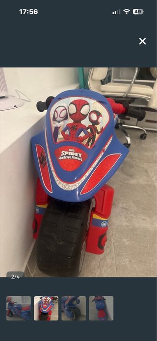 Moto Eléctrica Infantil Spiderman Azul y Roja s