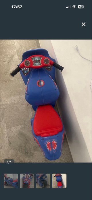 Moto Eléctrica Infantil Spiderman Azul y Roja s