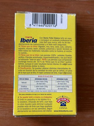 Tinte Iberia Clásico Granate para ropa