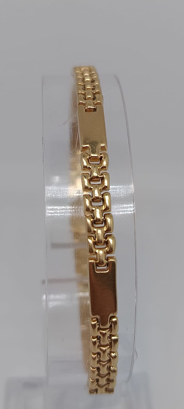 J-0876 Pulsera Oro 18K Eslabones Combinados