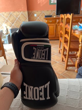Guantes Boxeo Leone 12 oz Negro