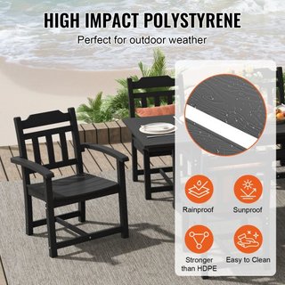 Conjunto de Comedor de Patio de 7 Piezas, Conjunto de Mesa y Sillas de Muebles Rectangulares para Exterior, Conjuntos de Muebles de Jardín para Todo Clima, Conjunto de Conversación de Patio HIPS, ...