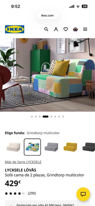 Sofá Cama 2 Plazas IKEA LYCKSELE LÖVÅS