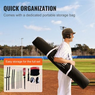 Red de práctica de béisbol y softbol de 7x7 pies, red de entrenamiento portátil para bateo, atrapada y lanzamiento, equipo de retención con marco de arco, bolsa de transporte, zona de strike, 12 p...