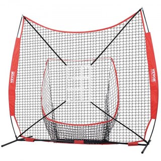 Red de práctica de béisbol y softbol de 7x7 pies, red de entrenamiento portátil para bateo, atrapada y lanzamiento, equipo de retención con marco de arco, bolsa de transporte, zona de strike, 12 p...