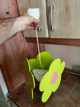 Lámpara infantil flor verde y rosa