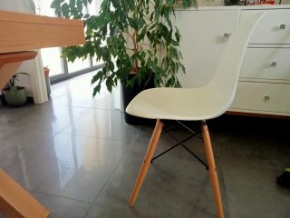 Juego de 6 Sillas Comedor Madera y Plástico