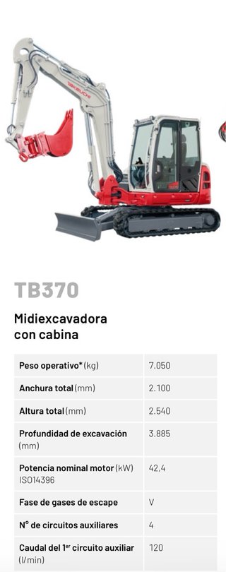 Miniexcavadora TAKEUCHI TB370