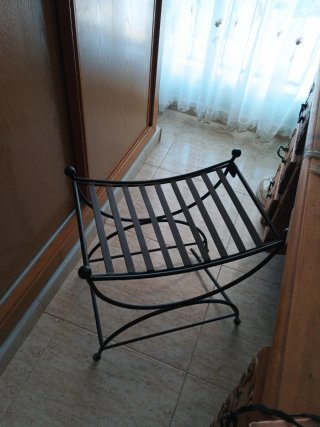 Taburete forja beige y negro